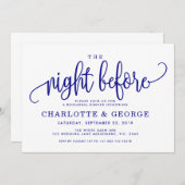 Marine blauw de nacht voor uitnodiging (Voorkant / Achterkant)