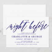 Marine blauw de nacht voor uitnodiging (Voorkant / Achterkant)