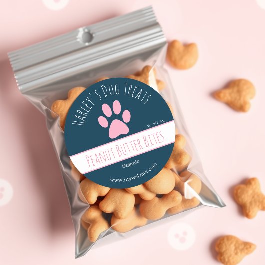 Marine Blauw | Dog Treat Business Labels