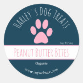 Marine Blauw | Dog Treat Business Labels (Voorkant)