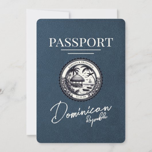 Marine Blauw Dominicaanse Republiek Paspoort Bruil Kaart (Achterkant)