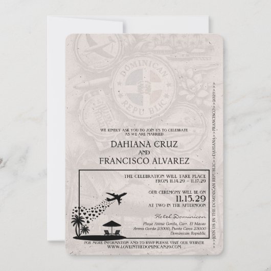 Marine Blauw Dominicaanse Republiek Paspoort Bruil Kaart (Voorkant)
