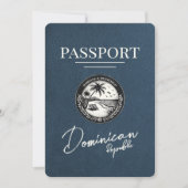 Marine Blauw Dominicaanse Republiek Paspoort Save The Date (Voorkant)