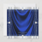 Marine Blauw Doopsel doopsel Royal Blue Satin Kaart (Achterkant)