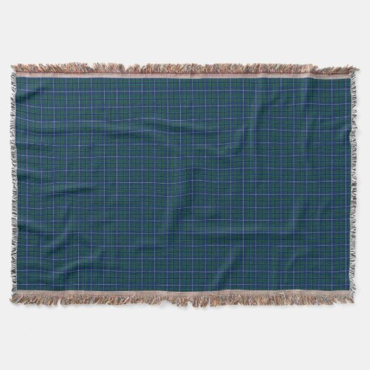 Marine Blauw Douglas Familie Modern Tartan Deken (Voorkant)