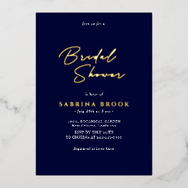 Marine Blauw | Eenvoudig minimalistisch Vrijgezell Folie Uitnodiging