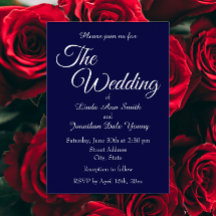 Marine Blauw Eenvoudige Stijl Bruiloft