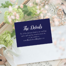 Marine Blauw Eenvoudige Stijl Trouwdetails