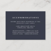 Marine Blauw Effen Kleur Bruiloft Accommodaties Informatiekaartje (Voorkant)