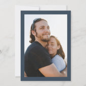 Marine Blauw Elegant Goud De Trouwfoto Kaart (Achterkant)