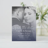 Marine Blauw Elegant Volledige Foto Bruiloft Save (Staand voorkant)