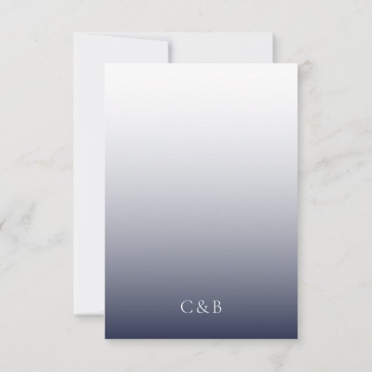 Marine Blauw Elegant Volledige Foto Bruiloft Save  (Achterkant)