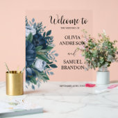 Marine blauw elegante bruiloft acryl welkomstbord acryl bord (Huwelijk)