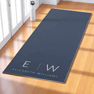 Marine Blauw Elegante Moderne Minimalistische Mono Yogamat