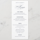 Marine Blauw Elegante Trouwen Formeel Diner Menu (Voorkant)