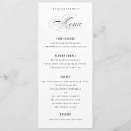Marine Blauw Elegante Trouwen Formeel Diner Menu