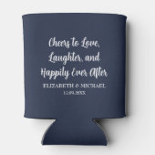 Marine Blauw Elegante Trouwjuichen om lief te hebb Blikjeskoeler (Achterkant)