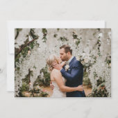 Marine Blauw en Bourgondië Bloemen Huwelijk Bedankkaart (Achterkant)