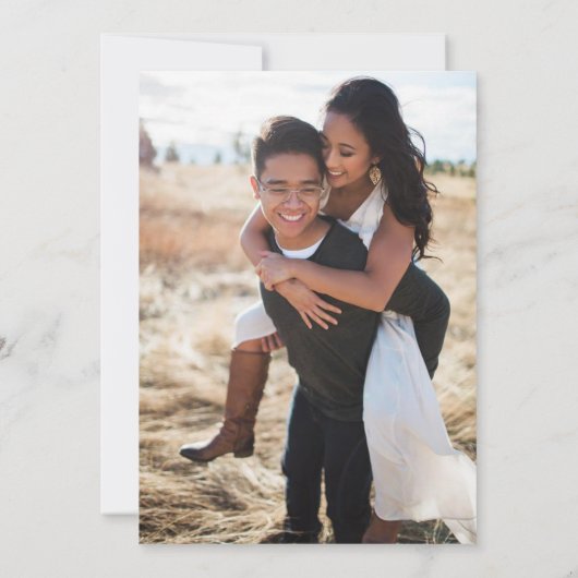 Marine Blauw en Bourgondië Bloemen Huwelijk Save The Date (Achterkant)