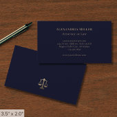 Marine Blauw en Goud Advocaten Visitekaartje