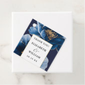 Marine Blauw en Goud Bloemen Moderne bruiloft Dank Bedankjes Labels (In situ)