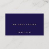 Marine Blauw en Goud Elegant Visitekaartje (Voorkant)