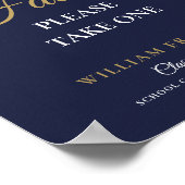 Marine Blauw en Goud Graduation Party geeft de voo Poster (Hoek)