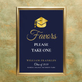 Marine Blauw en Goud Graduation Party geeft de voo Poster