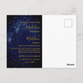 Marine Blauw en Goud Hemelse Huwelijk Briefkaart (Achterkant)