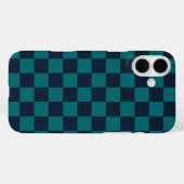 Marine Blauw en Groen Checkerboard Case-Mate iPhone Case (Achterkant (horizontaal))