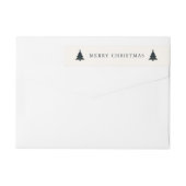 Marine Blauw en Groen Geplaagd Kerstretouradres (Achterkant)