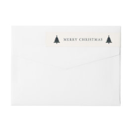 Marine Blauw en Groen Geplaagd Kerstretouradres