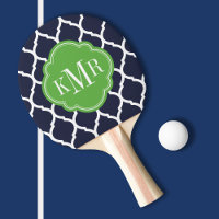 Marine Blauw en Groen Marokkaans Quatrefoil Monogr