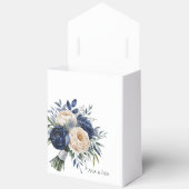 Marine Blauw en Ivoor Bloemen Huwelijk Bedankdoosjes (Open)