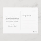 Marine Blauw en Rode Bloemen Kant Trouwen Dank U Briefkaart (Achterkant)