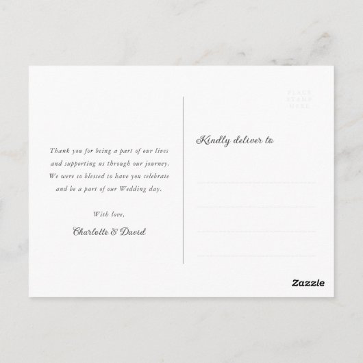 Marine Blauw en Rode Bloemen Kant Trouwen Dank U Briefkaart (Achterkant)