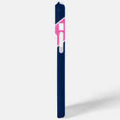 Marine Blauw en Roze Diagonale Streep Gepersonalis Case-Mate iPhone Case (Achterkant / Links)