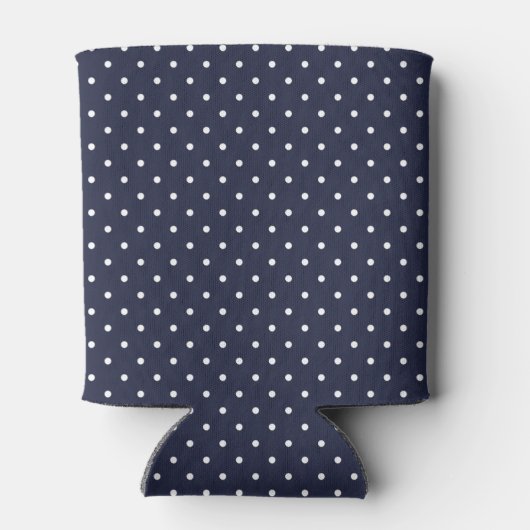 Marine Blauw en Roze Polka Dots Monogram Blikjeskoeler (Achterkant)