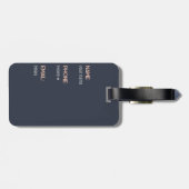 Marine Blauw en Roze Retro / Mid-Century Circles Bagagelabel (Achterkant horizontaal)