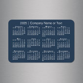 Marine Blauw en Wit 2025 Kalender met aangepaste t Magneet