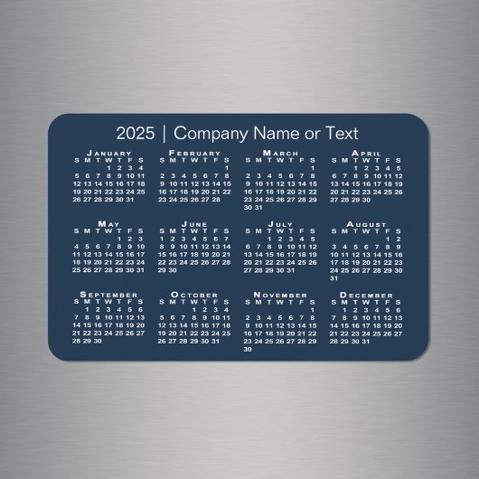 Marine Blauw en Wit 2025 Kalender met aangepaste t Magneet