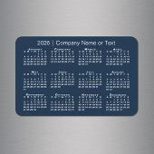 Marine Blauw en Wit 2026 Kalender met aangepaste t Magneet