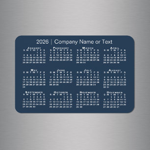 Marine Blauw en Wit 2026 Kalender met aangepaste t Magneet