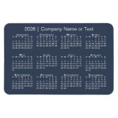 Marine Blauw en Wit 2026 Kalender met aangepaste t Magneet (Horizontaal)