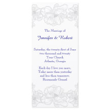 Marine Blauw en Wit Bloemen Trouwprogramma