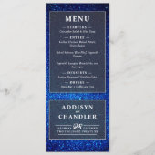 Marine Blauw en Wit Elegant Eenvoudig Modern Bruil Programmakaart (Voorkant)