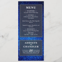 Marine Blauw en Wit Elegant Eenvoudig Modern Bruil Programmakaart