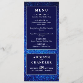 Marine Blauw en Wit Elegant Eenvoudig Modern Bruil Programmakaart