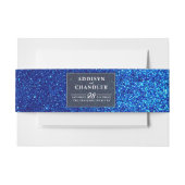 Marine Blauw en Wit Elegant Eenvoudig Modern Bruil Uitnodigingen Wikkel (Voorkant Voorbeeld)