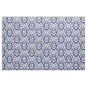 Marine Blauw en Wit Elegant Patroon Fabric Stof (Yard (91,4 cm))